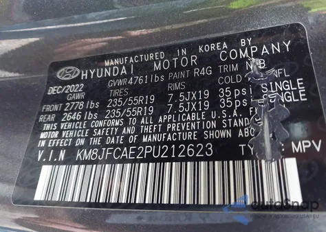 2023 Hyundai Tucson N Line from USA, damaged, VIN KM8JFCAE2PU212623